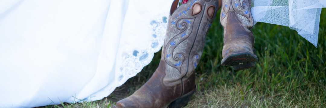 Cowboy boots are everyday attire at your Rustic Wedding.