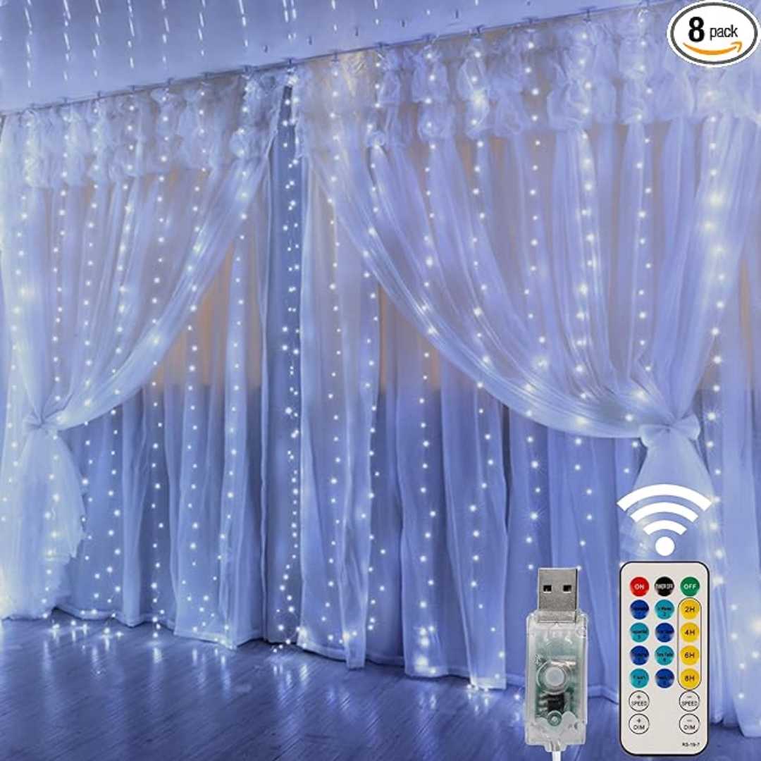 Curtain String Lights with Remote (300 LED)