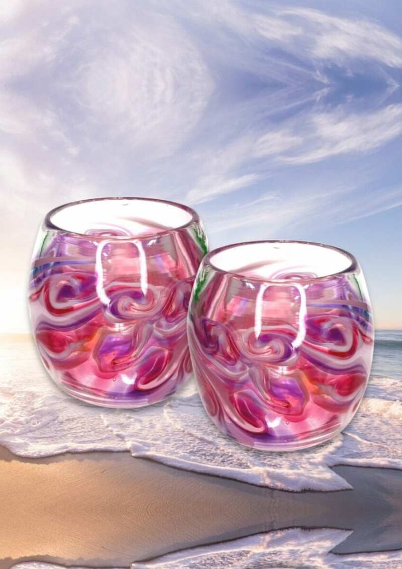 Set of wedding unity glass wine glasses