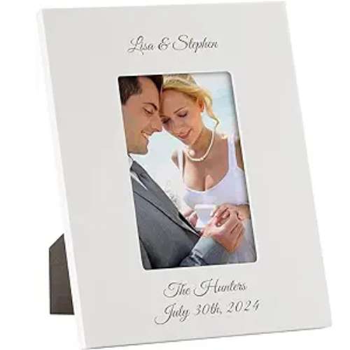 Engraved photo frame for wedding couple
